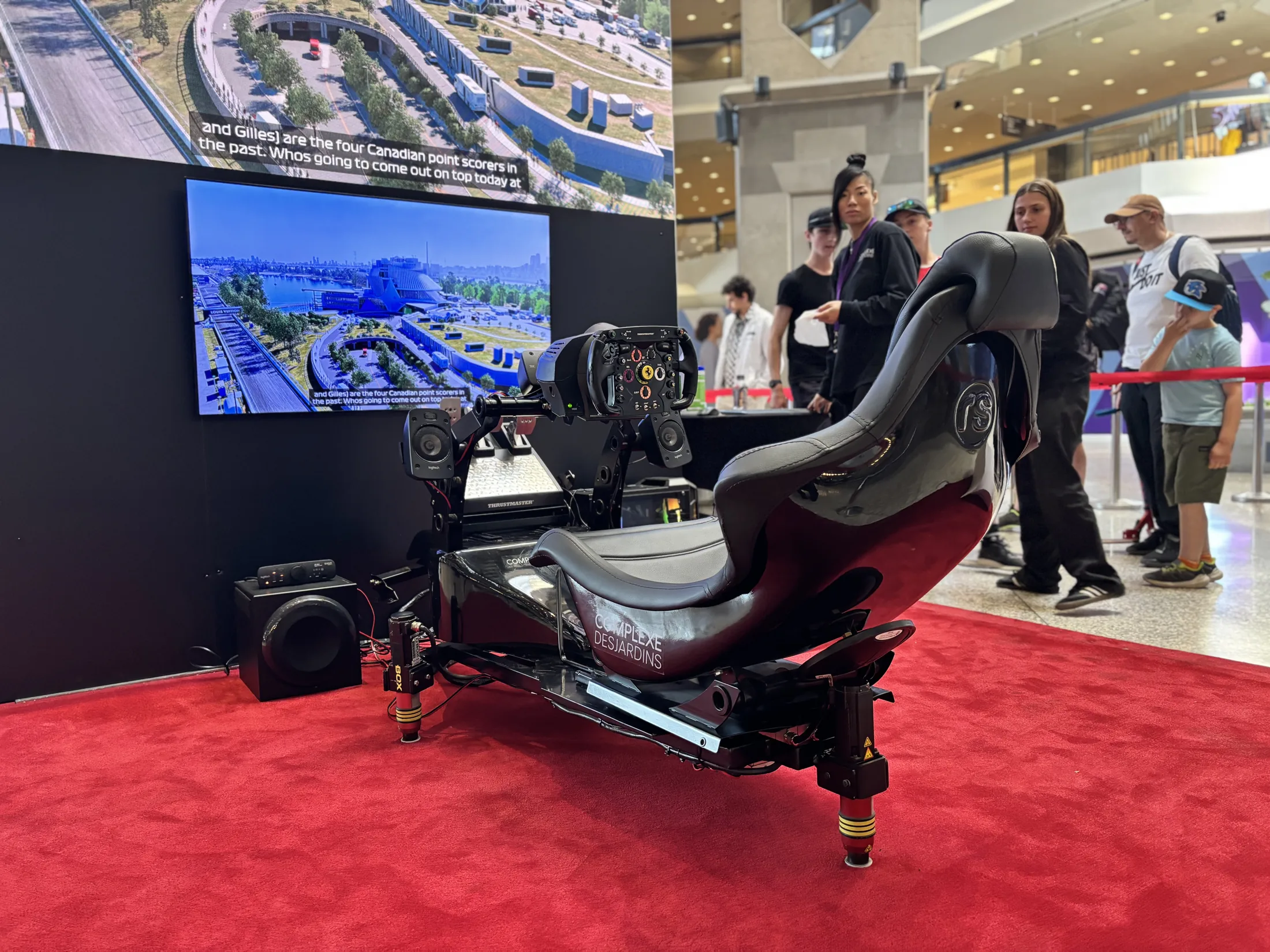 SimFX motion racing simulator at a public activation
