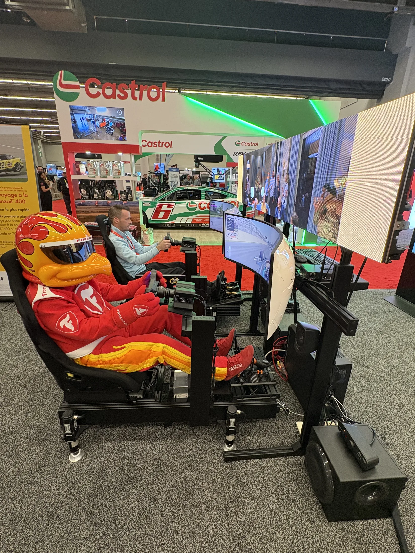 Branded Castrol racing simulator experience at a live event